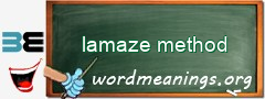WordMeaning blackboard for lamaze method